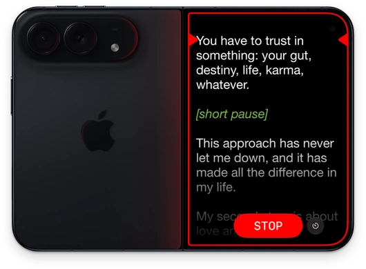 Teleprompter Pro on iPhone Duo